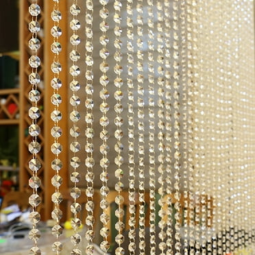 1M Glass Crystal Beads Curtain Living Room Door Wedding Backdrop Accessory 
